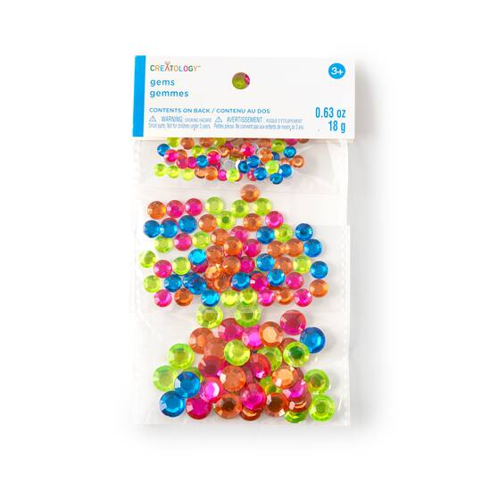 Multicolored Round Neon Gems By Creatology™